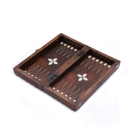 Mini El Yapımı Tavla – Ahşap Seyahat Tipi Set  27 cm